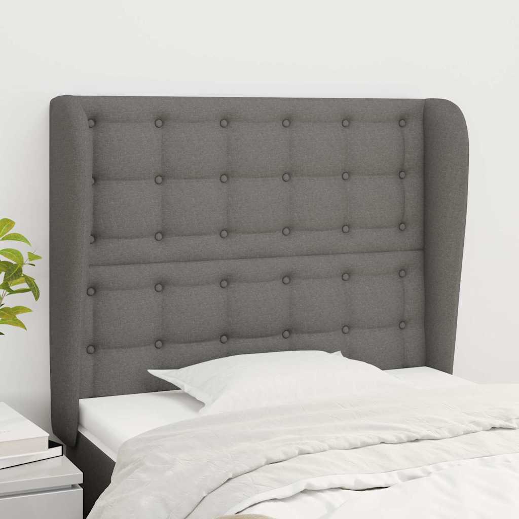 Vidaxl hoofdbord met randen 83x23x118 128 cm stof donkergrijs