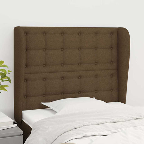 Vidaxl hoofdbord met randen 83x23x118 128 cm stof donkerbruin