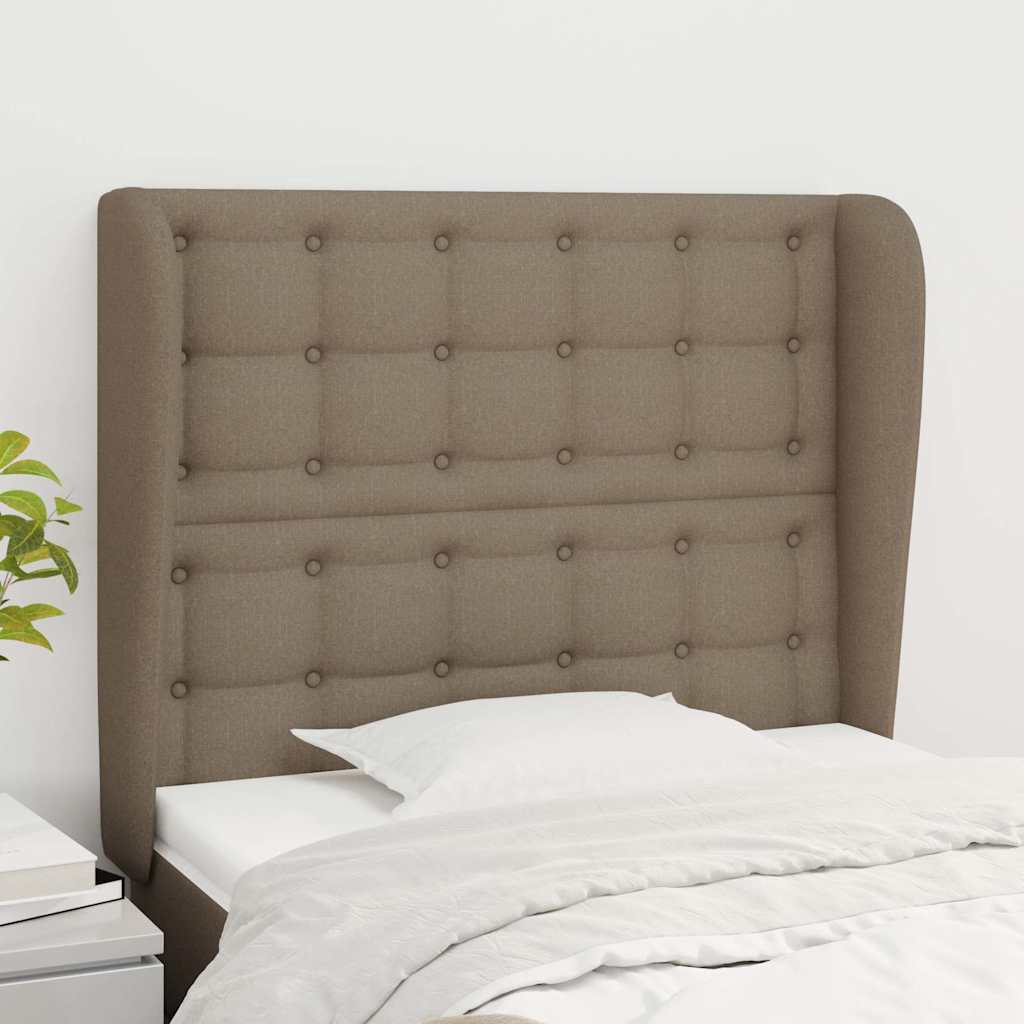 Vidaxl hoofdbord met randen 93x23x118 128 cm stof taupe