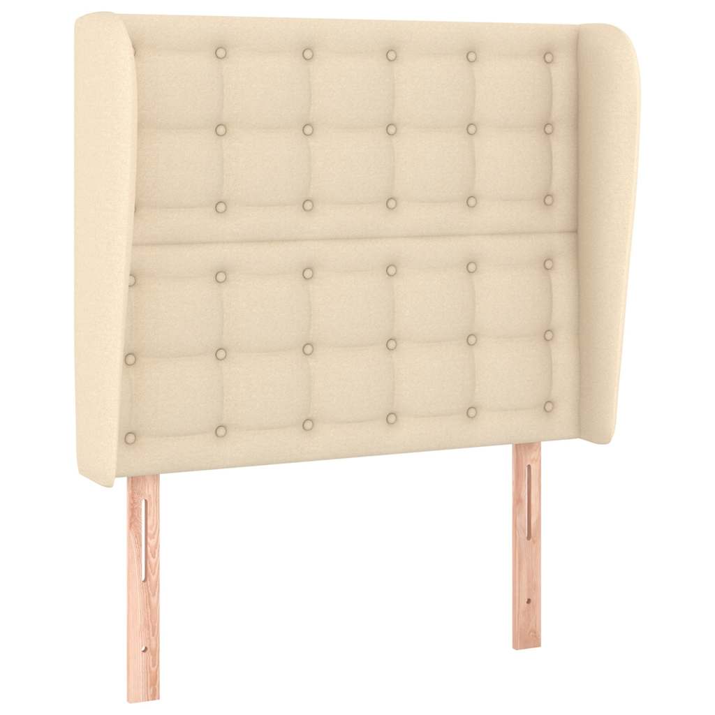 Vidaxl hoofdbord met randen 93x23x118 128 cm stof crèmekleurig