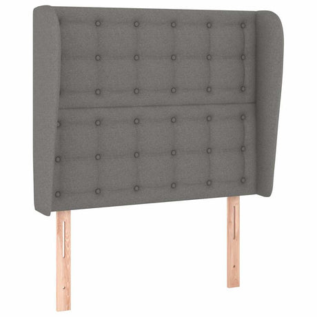 Vidaxl hoofdbord met randen 103x23x118 128 cm stof donkergrijs