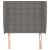Vidaxl hoofdbord met randen 103x23x118 128 cm stof donkergrijs