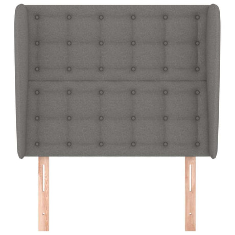 Vidaxl hoofdbord met randen 103x23x118 128 cm stof donkergrijs