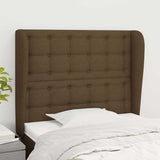 Vidaxl hoofdbord met randen 103x23x118 128 cm stof donkerbruin