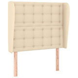 Vidaxl hoofdbord met randen 103x23x118 128 cm stof crèmekleurig