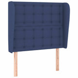 Vidaxl hoofdbord met randen 103x23x118 128 cm stof blauw
