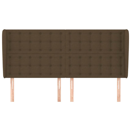 Vidaxl hoofdbord met randen 163x23x118 128 cm stof donkerbruin