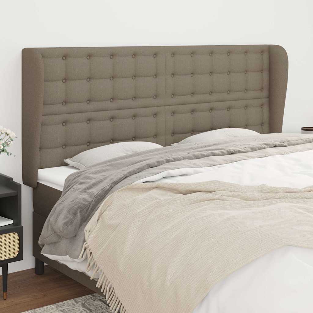 Vidaxl hoofdbord met randen 163x23x118 128 cm stof taupe