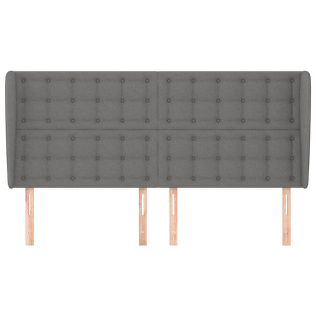 Vidaxl hoofdbord met randen 183x23x118 128 cm stof donkergrijs