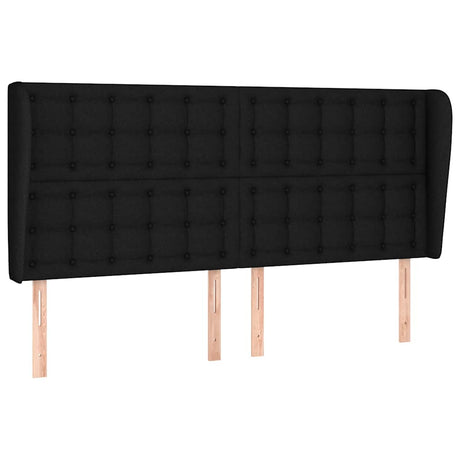 Vidaxl hoofdbord met randen 183x23x118 128 cm stof zwart