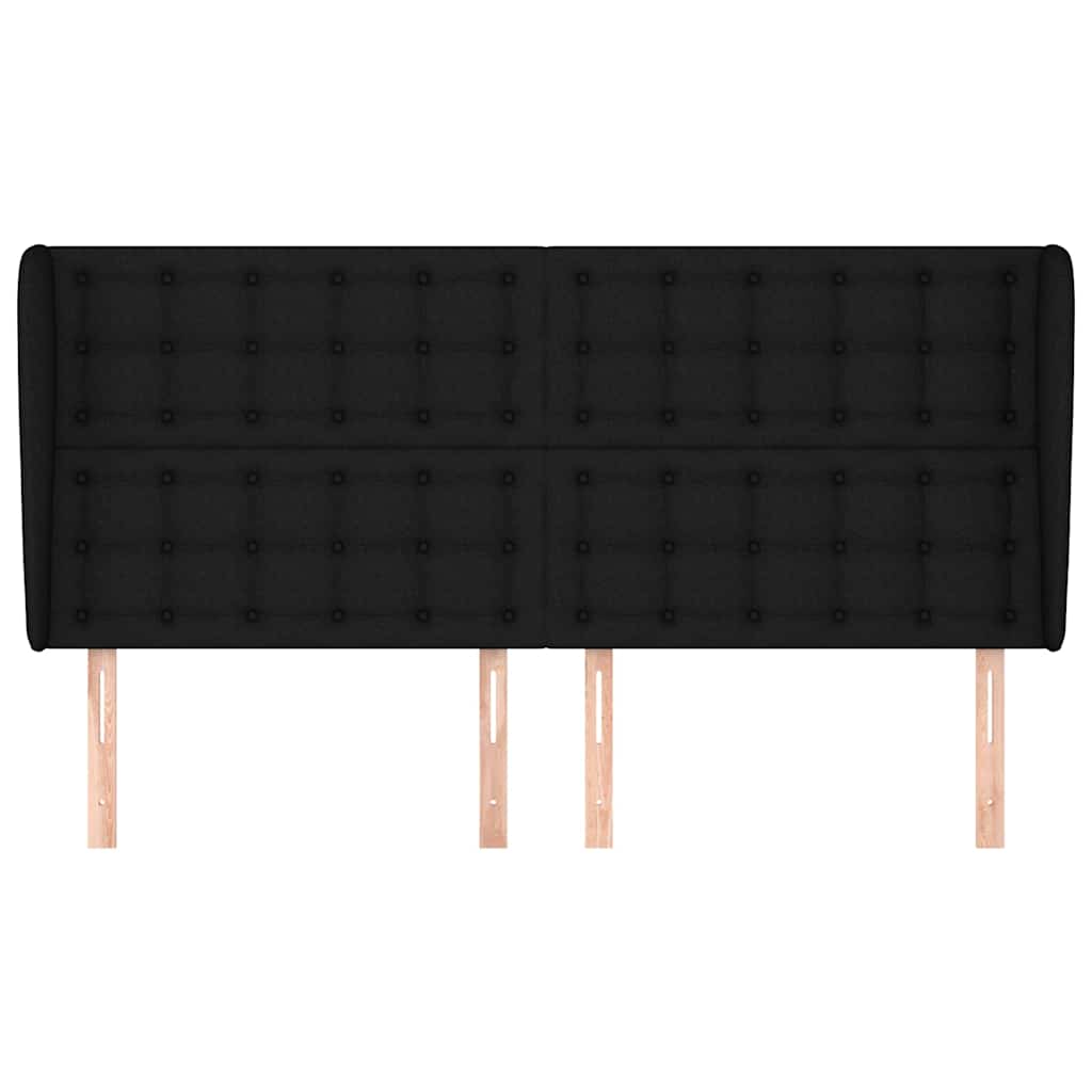 Vidaxl hoofdbord met randen 183x23x118 128 cm stof zwart