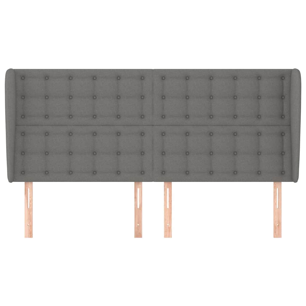Vidaxl hoofdbord met randen 203x23x118 128 cm stof donkergrijs