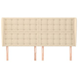 Vidaxl hoofdbord met randen 203x23x118 128 cm stof crèmekleurig