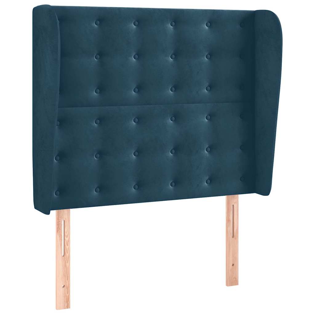 Vidaxl hoofdbord met randen 83x23x118 128 cm fluweel donkerblauw