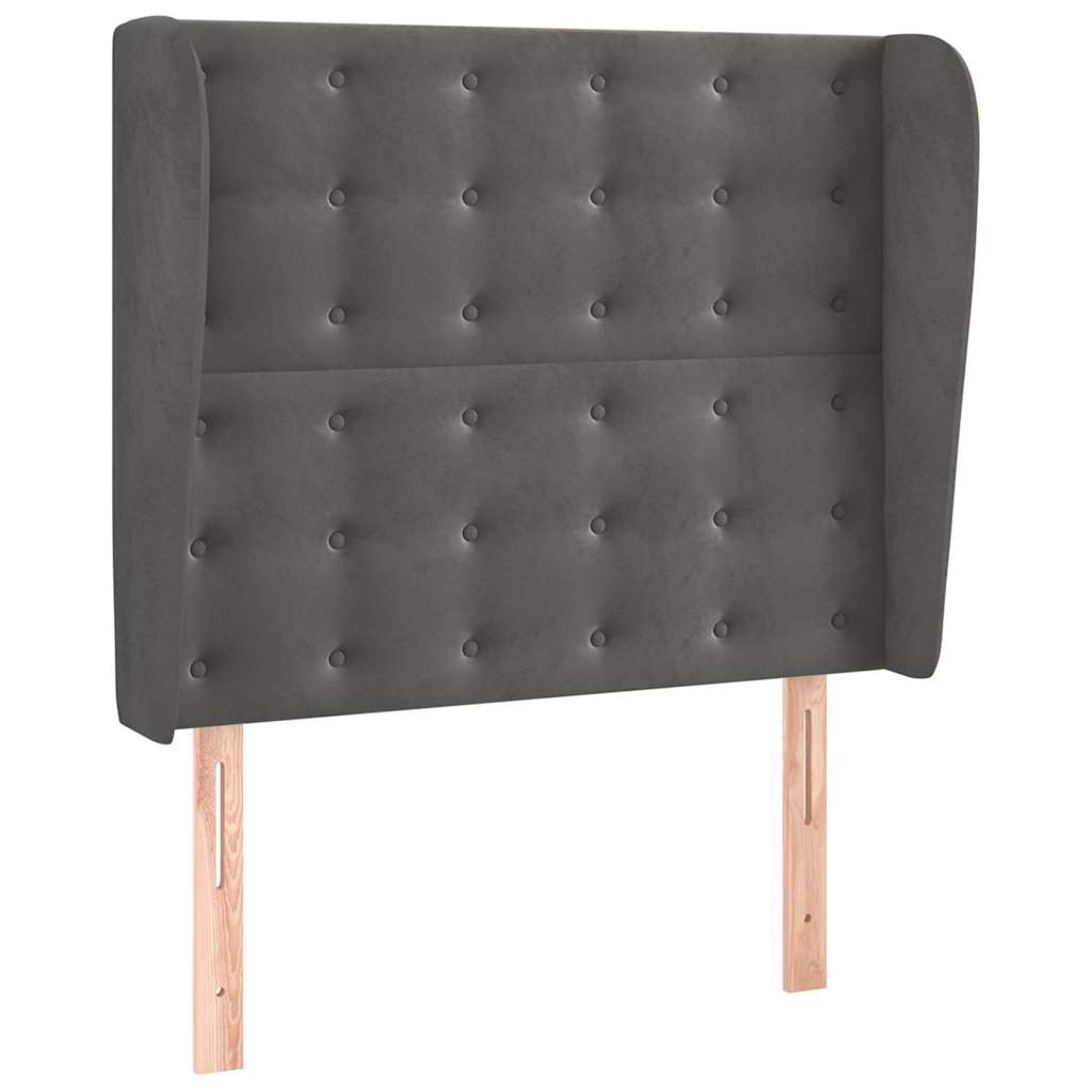 Vidaxl hoofdbord met randen 93x23x118 128 cm fluweel donkergrijs