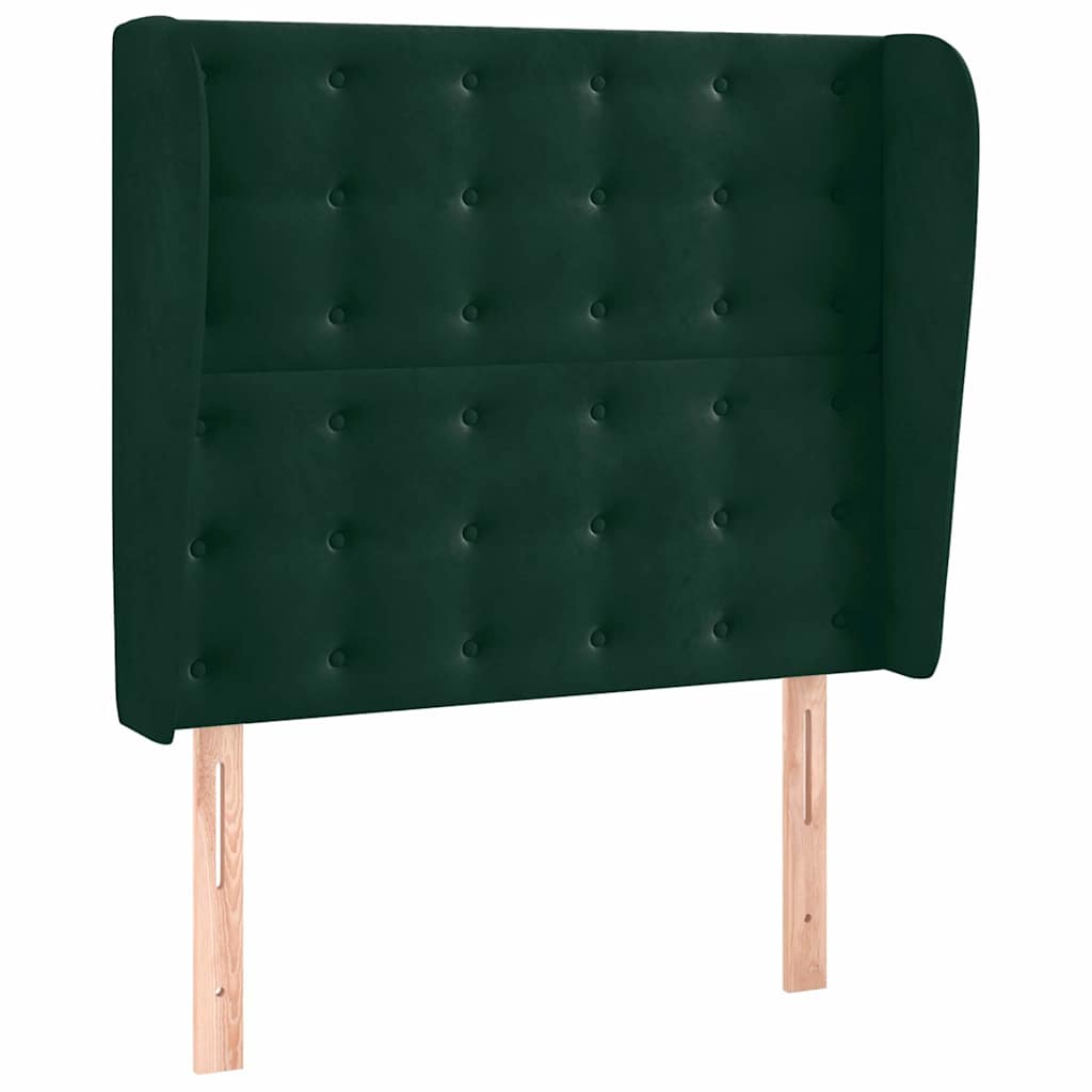 Vidaxl hoofdbord met randen 93x23x118 128 cm fluweel donkergroen