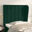 Vidaxl hoofdbord met randen 93x23x118 128 cm fluweel donkergroen