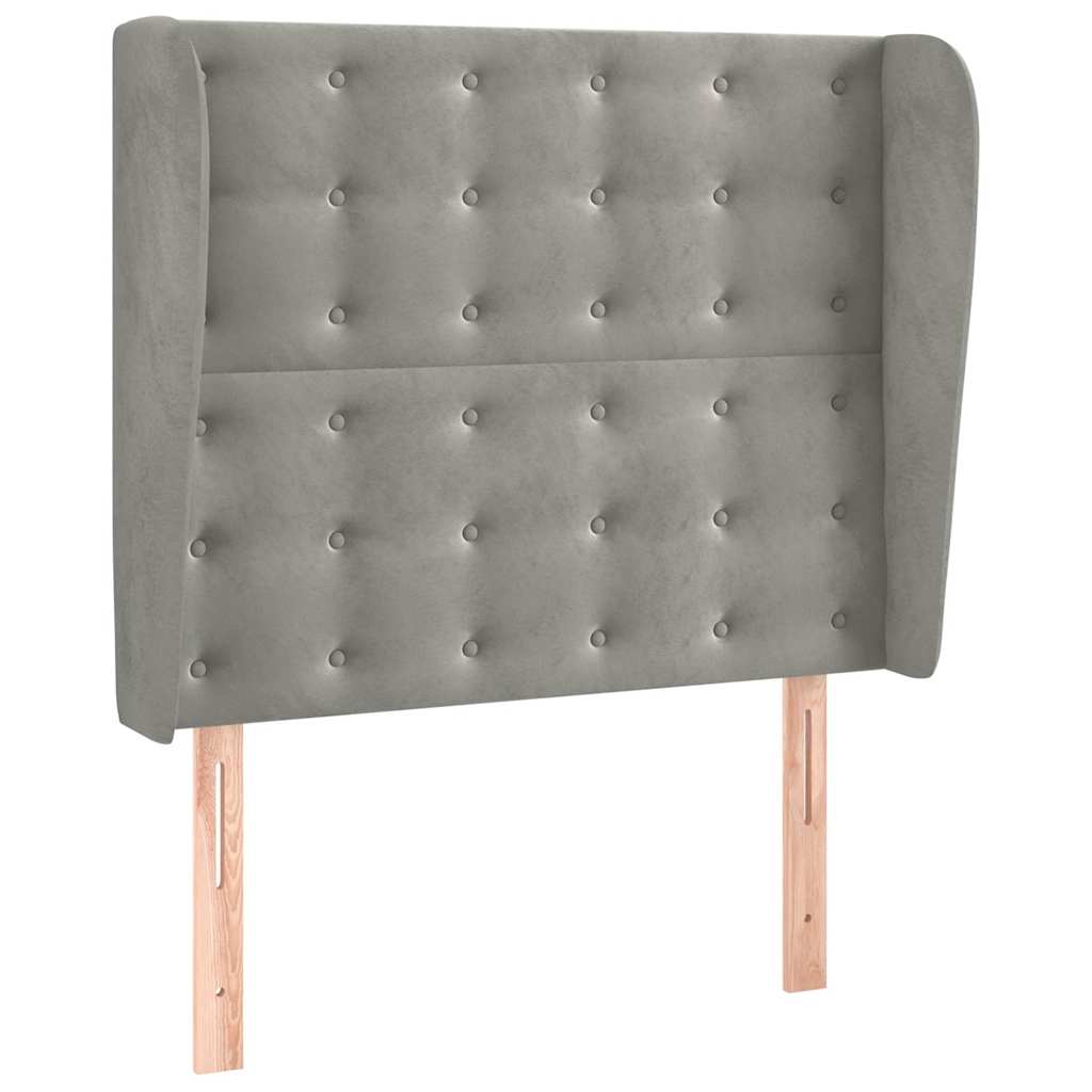 Vidaxl hoofdbord met randen 103x23x118 128 cm fluweel lichtgrijs