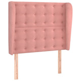 Vidaxl hoofdbord met randen 103x23x118 128 cm fluweel roze