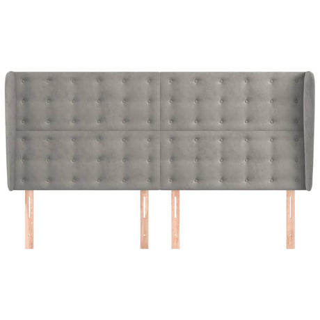 Vidaxl hoofdbord met randen 163x23x118 128 cm fluweel lichtgrijs