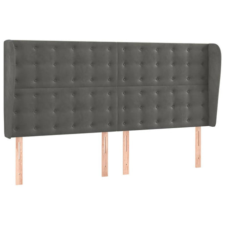 Vidaxl hoofdbord met randen 183x23x118 128 cm fluweel donkergrijs