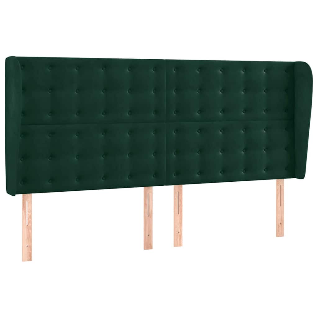 Vidaxl hoofdbord met randen 203x23x118 128 cm fluweel donkergroen