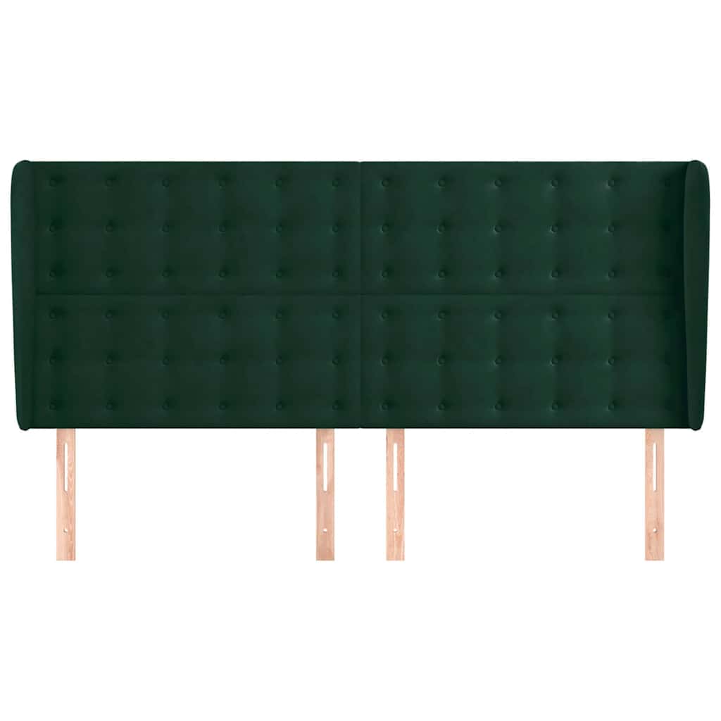 Vidaxl hoofdbord met randen 203x23x118 128 cm fluweel donkergroen