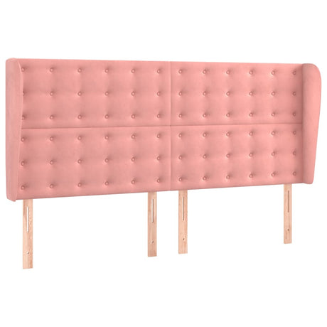 Vidaxl hoofdbord met randen 203x23x118 128 cm fluweel roze