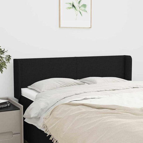 Vidaxl hoofdbord met randen 147x16x78 88 cm stof zwart