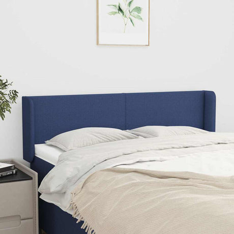 Vidaxl hoofdbord met randen 147x16x78 88 cm stof blauw
