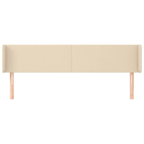 Vidaxl hoofdbord met randen 183x16x78 88 cm stof crèmekleurig