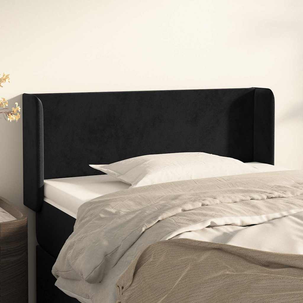 Vidaxl hoofdbord met randen 83x16x78 88 cm fluweel zwart
