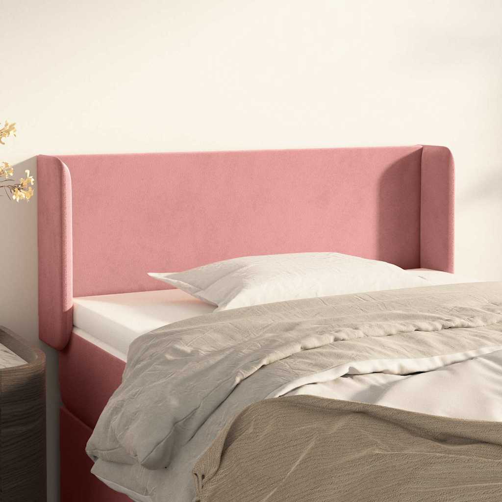 Vidaxl hoofdbord met randen 93x16x78 88 cm fluweel roze