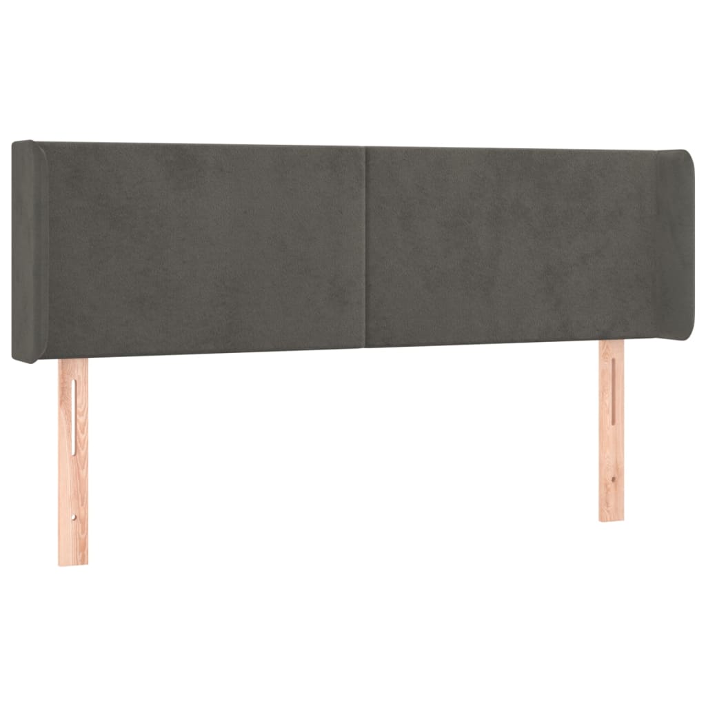 Vidaxl hoofdbord met randen 147x16x78 88 cm fluweel donkergrijs