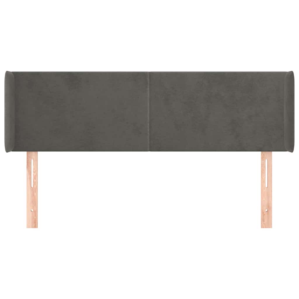 Vidaxl hoofdbord met randen 147x16x78 88 cm fluweel donkergrijs