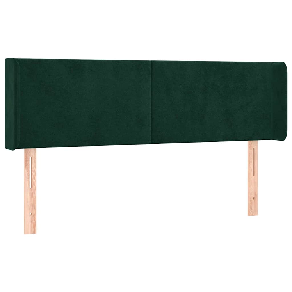 Vidaxl hoofdbord met randen 147x16x78 88 cm fluweel donkergroen