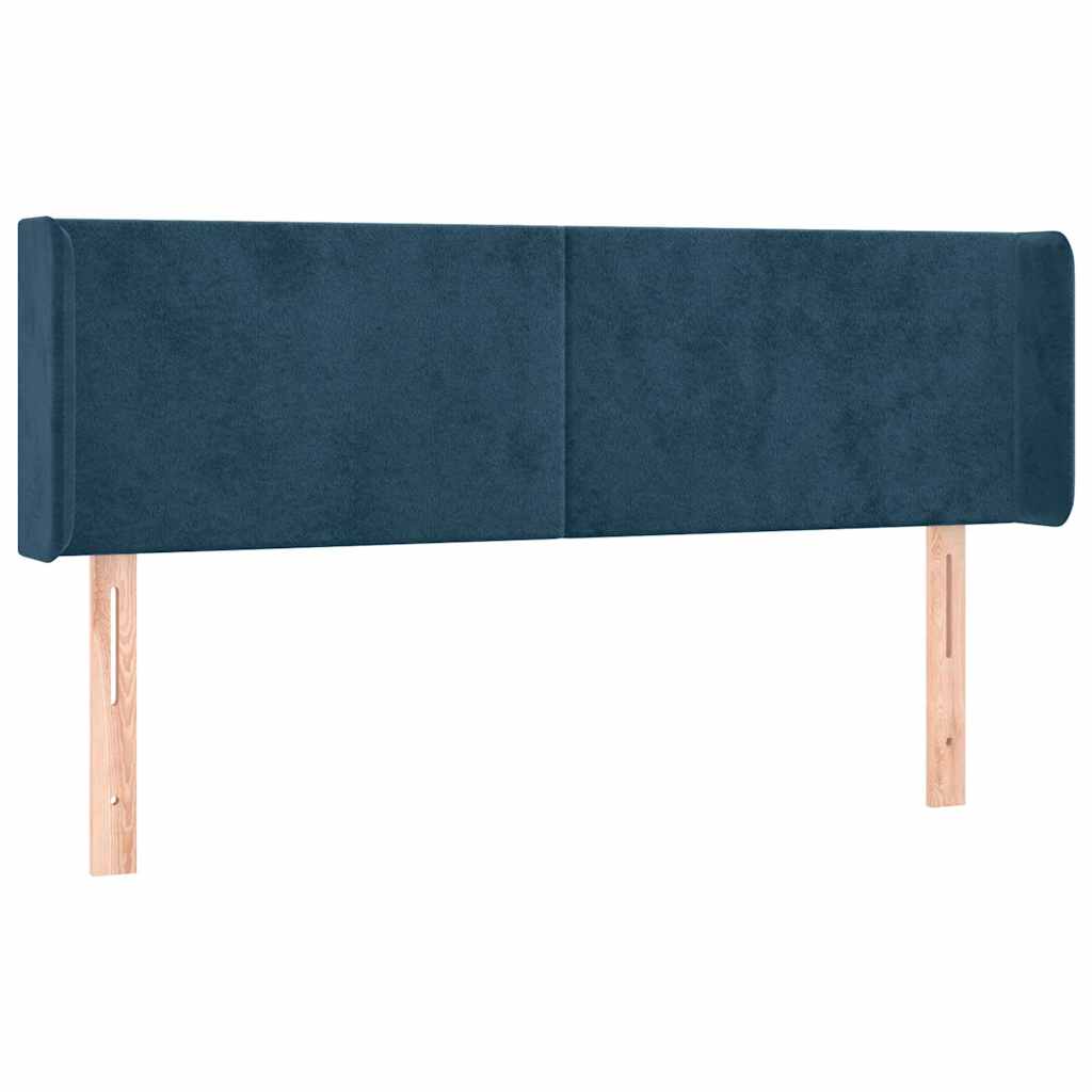 Vidaxl hoofdbord met randen 147x16x78 88 cm fluweel donkerblauw