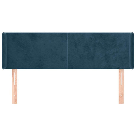 Vidaxl hoofdbord met randen 147x16x78 88 cm fluweel donkerblauw