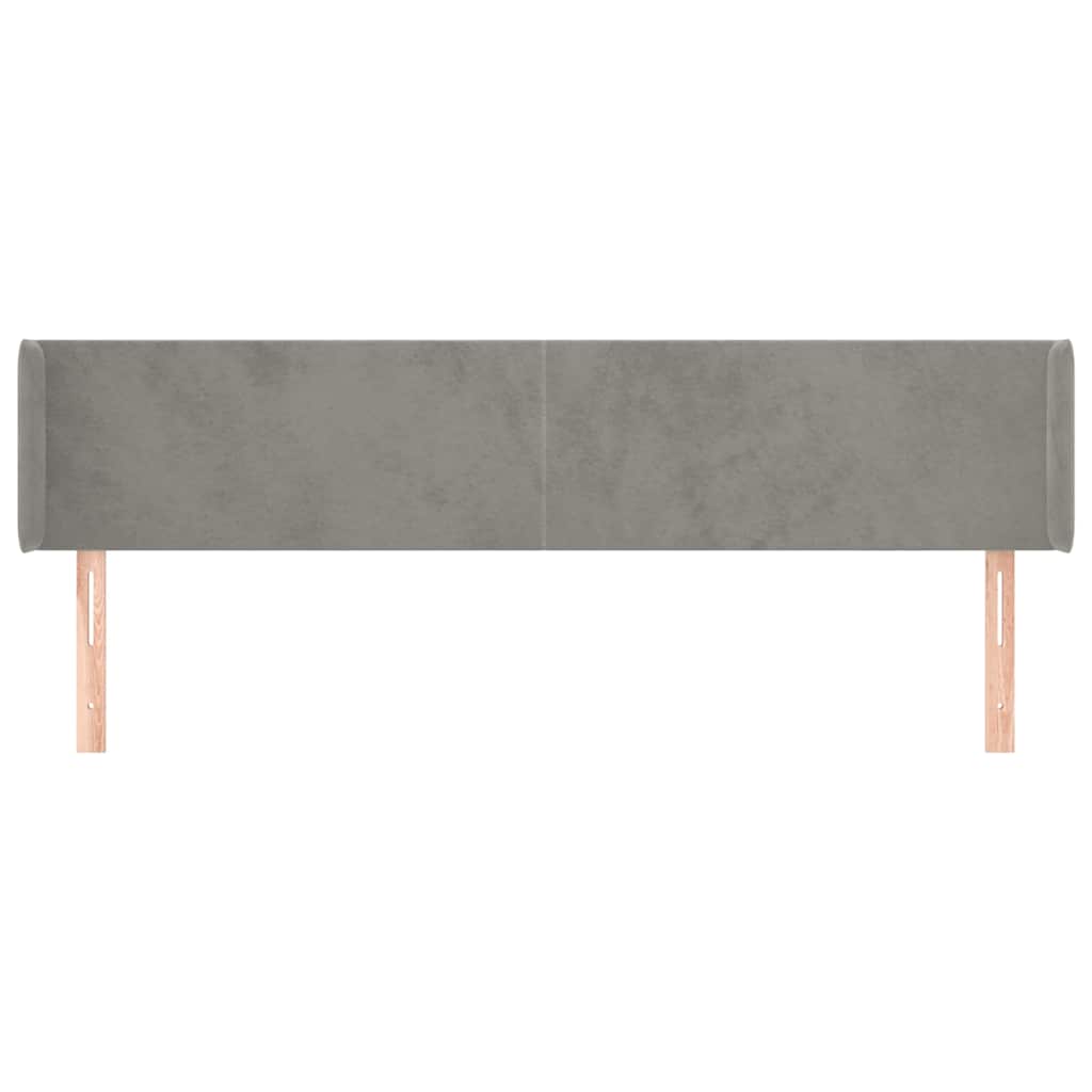 Vidaxl hoofdbord met randen 163x16x78 88 cm fluweel lichtgrijs