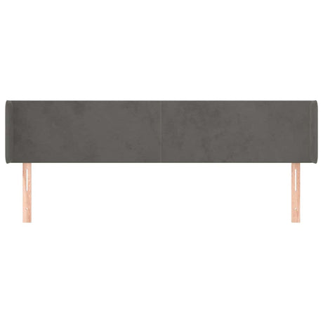 Vidaxl hoofdbord met randen 163x16x78 88 cm fluweel donkergrijs
