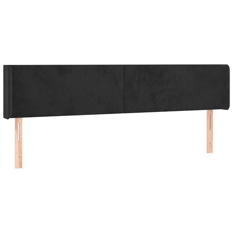 Vidaxl hoofdbord met randen 163x16x78 88 cm fluweel zwart