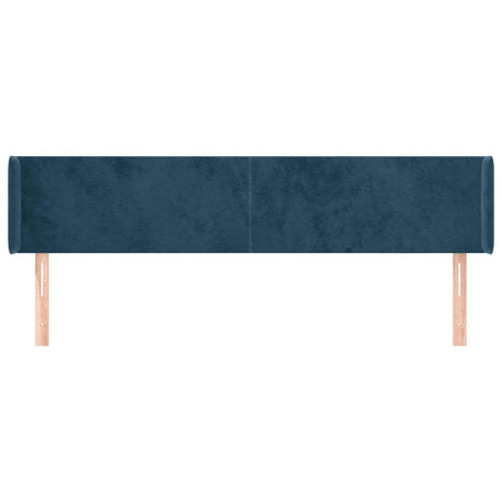 Vidaxl hoofdbord met randen 163x16x78 88 cm fluweel donkerblauw