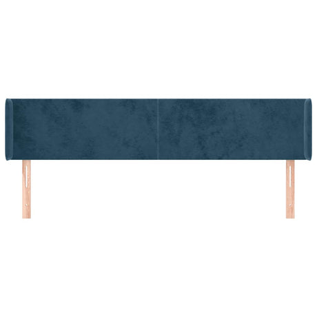 Vidaxl hoofdbord met randen 183x16x78 88 cm fluweel donkerblauw
