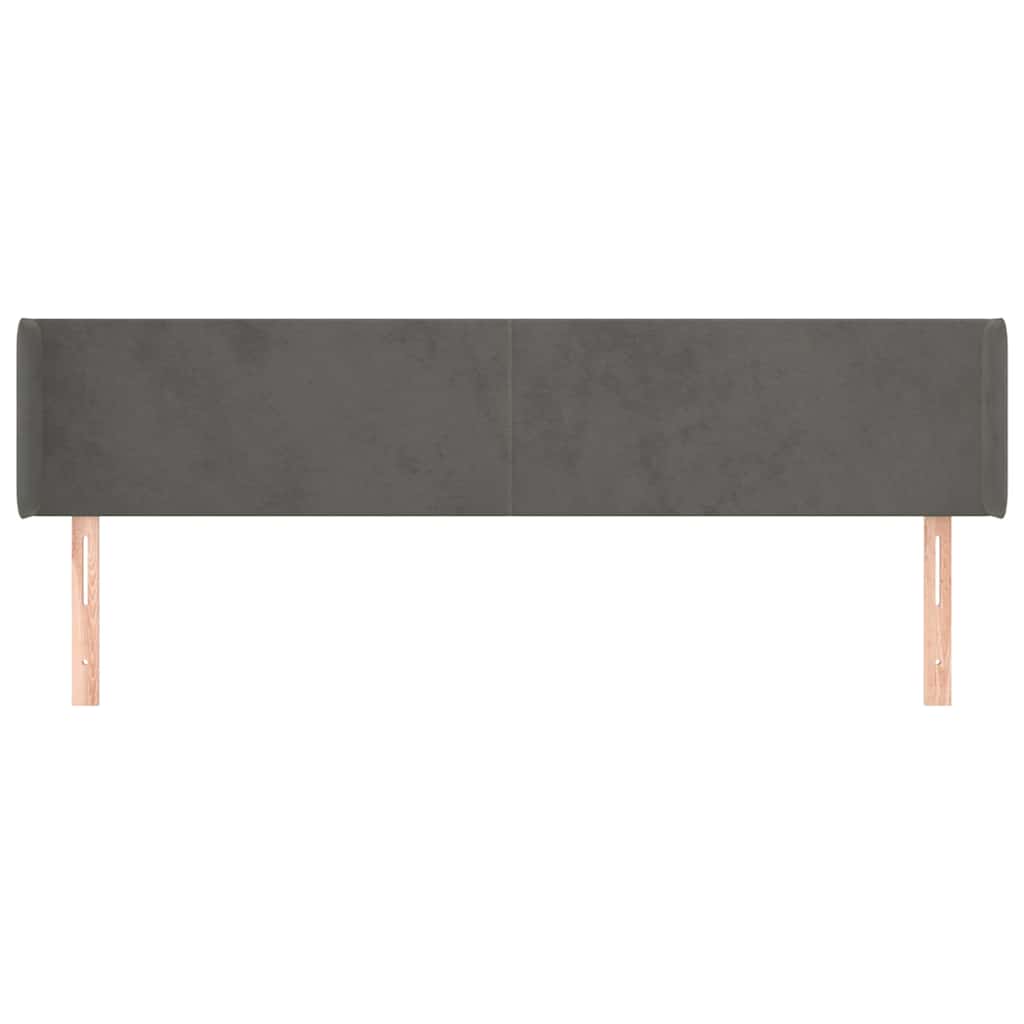 Vidaxl hoofdbord met randen 203x16x78 88 cm fluweel donkergrijs