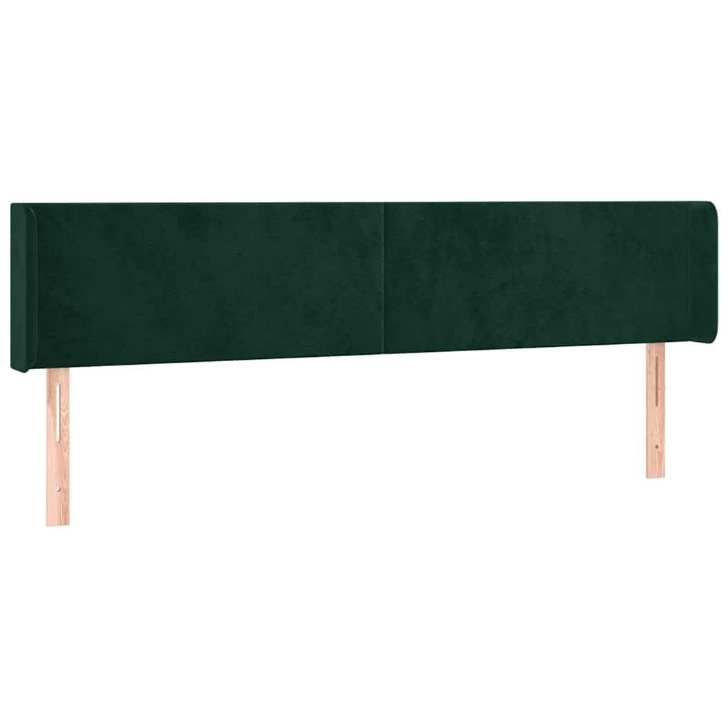 Vidaxl hoofdbord met randen 203x16x78 88 cm fluweel donkergroen