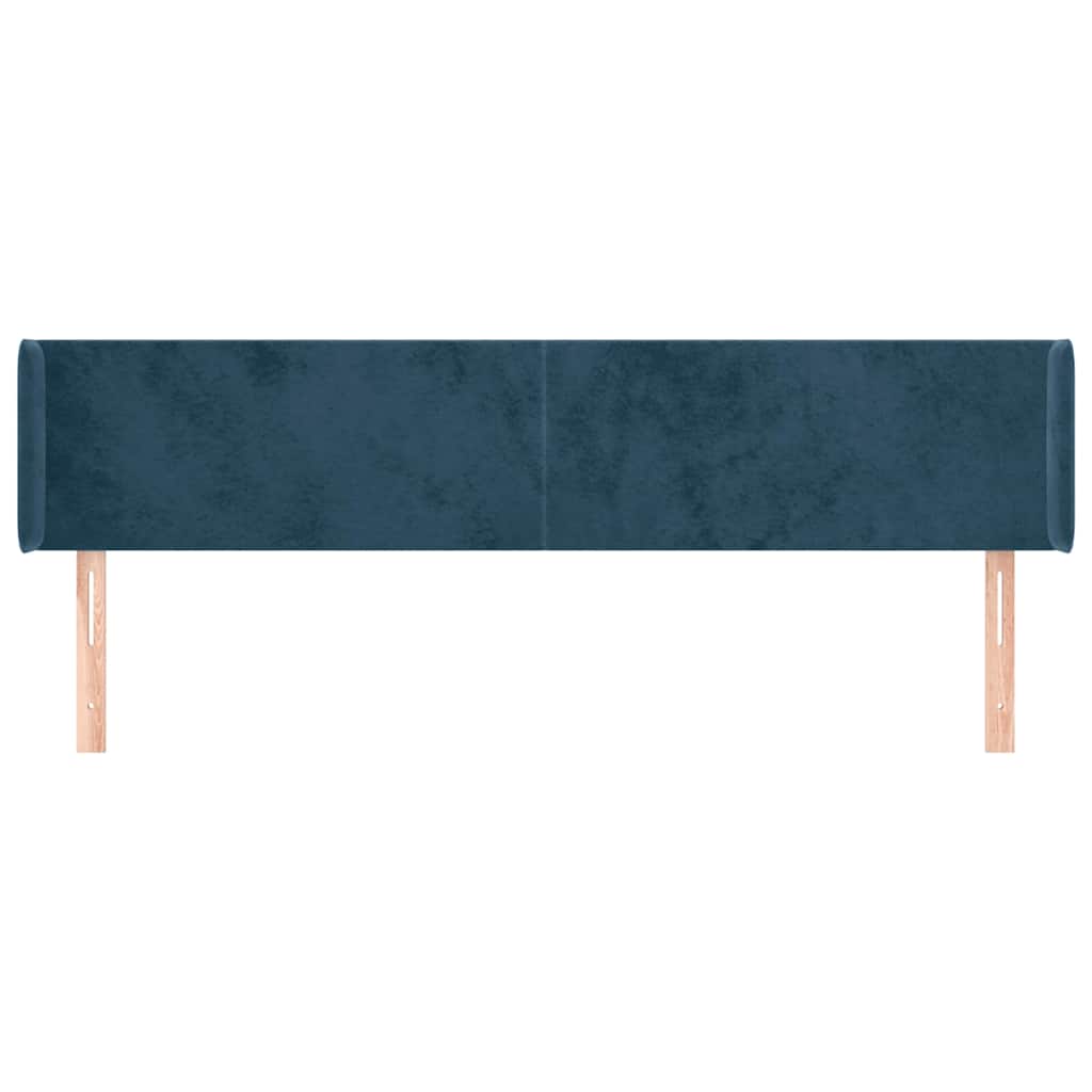 Vidaxl hoofdbord met randen 203x16x78 88 cm fluweel donkerblauw