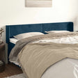 Vidaxl hoofdbord met randen 203x16x78 88 cm fluweel donkerblauw