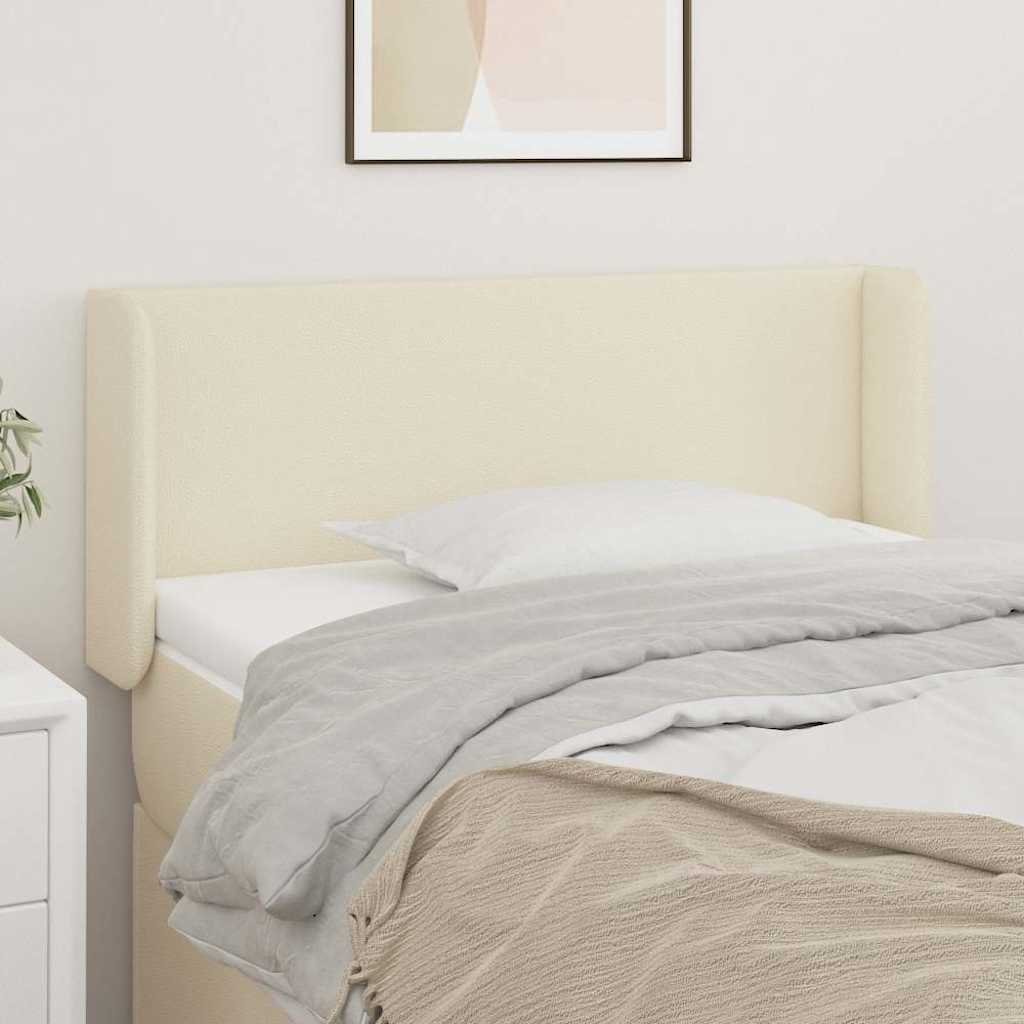 Vidaxl hoofdbord met randen 83x16x78 88 cm kunstleer crèmekleurig