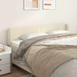 Vidaxl hoofdbord met randen 163x16x78 88 cm kunstleer crèmekleurig