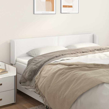 Vidaxl hoofdbord met randen 203x16x78 88 cm kunstleer wit